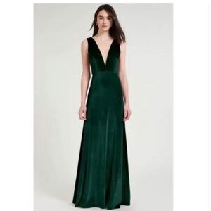 Jenny Yoo Deep Green Maxi Dress